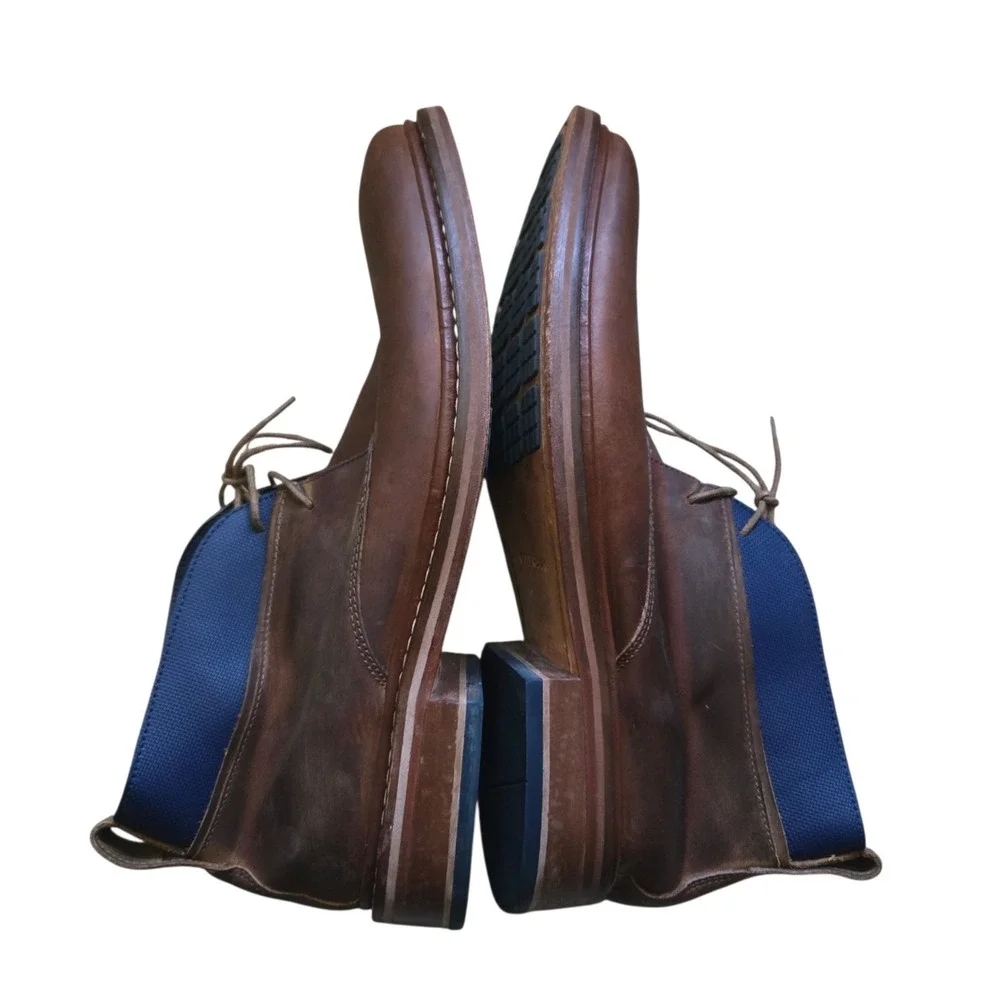 Cole Haan Shoes Men's 10 M Colton Chukka Brown Leather Blue Boots C11771